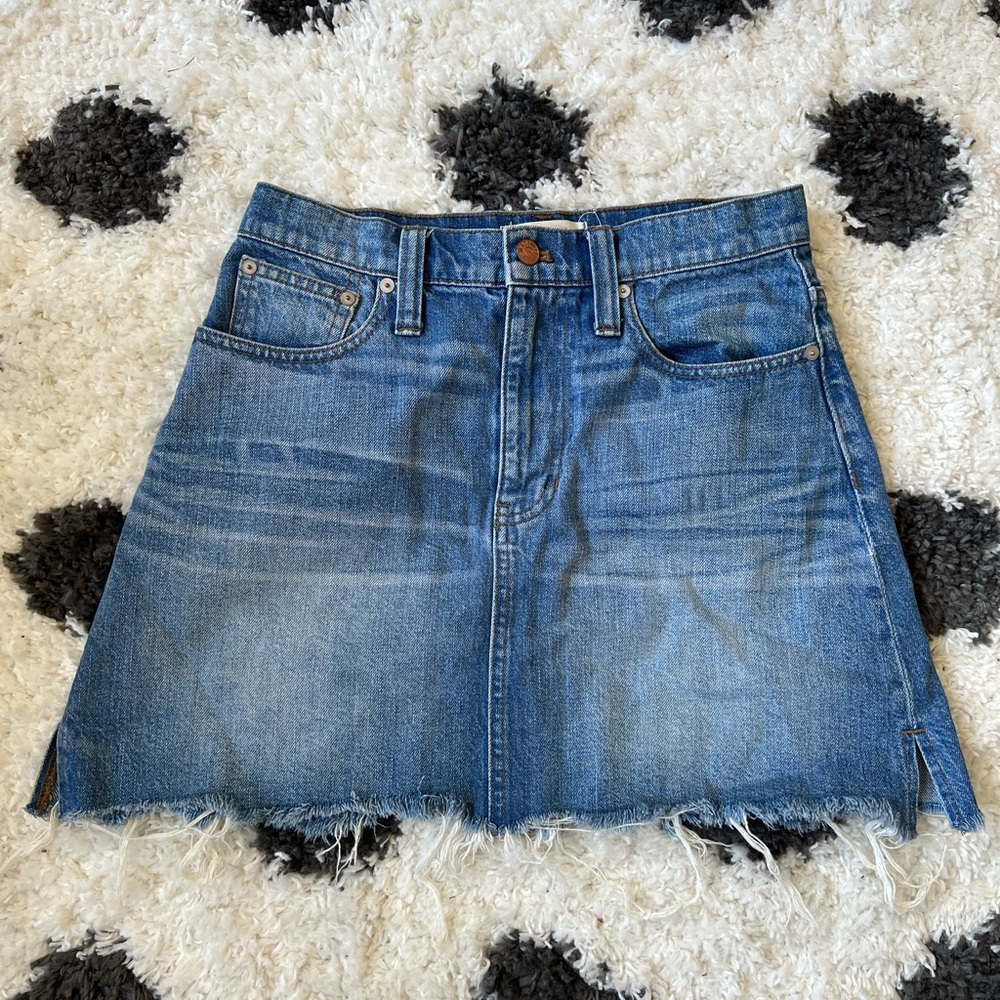 Madewell Cut-off Jean skirt